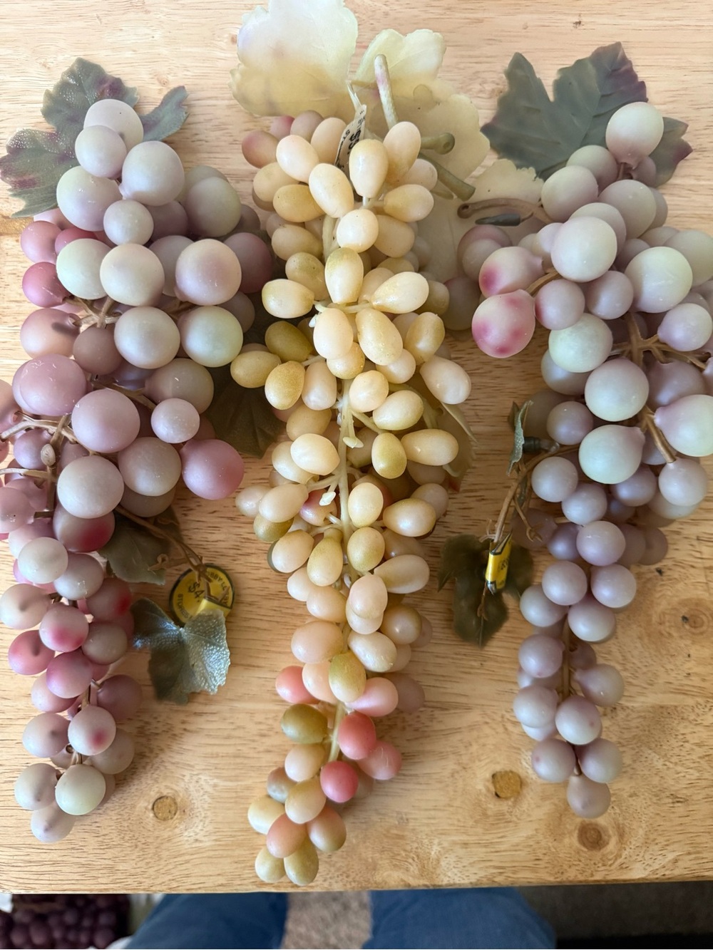 Hobby Lobby Decorative Faux Grape Clusters in Pastel Purple, Pink and Cream